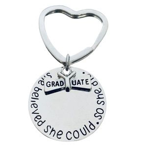 Graduation Keychain - She Believed She Could So She Did Gift for Grads